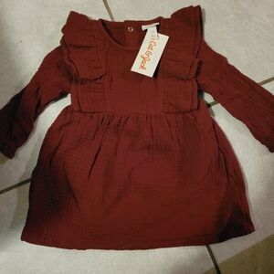 Cat & Jack Baby Girls' Gauze Long Sleeve Dress, Diaper Cover